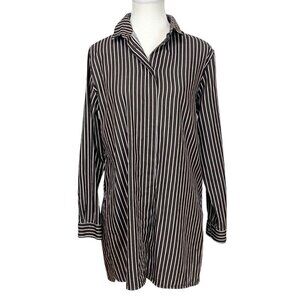 Striped Button Down Shirt - Black and White